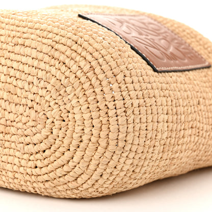 Loewe Calfskin Raffia Anagram Paulas Ibiza Pochette Bag Natural Tan 10 of 10
