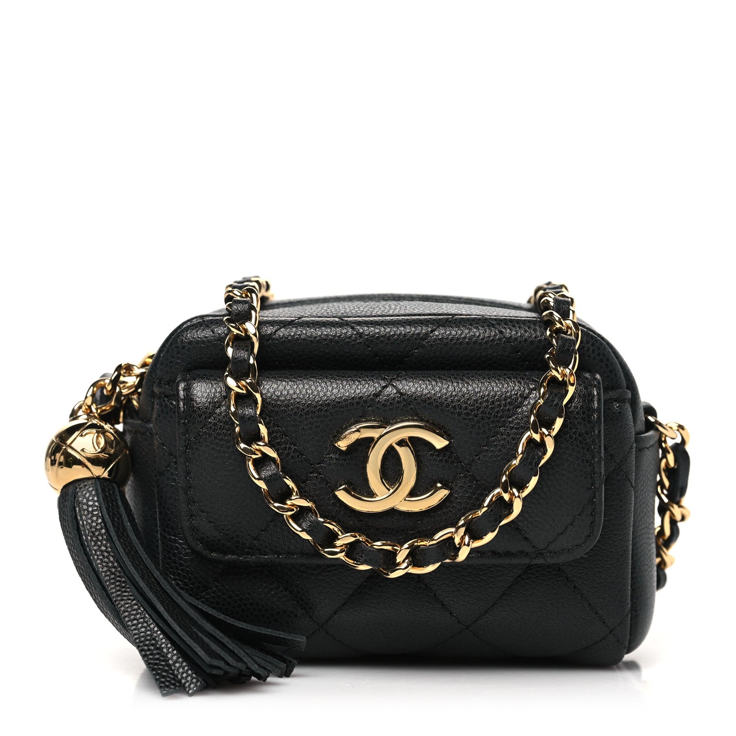 Chanel Caviar Quilted Paris Hangzhou Tassel Mini Camera Case Black 1 of 11