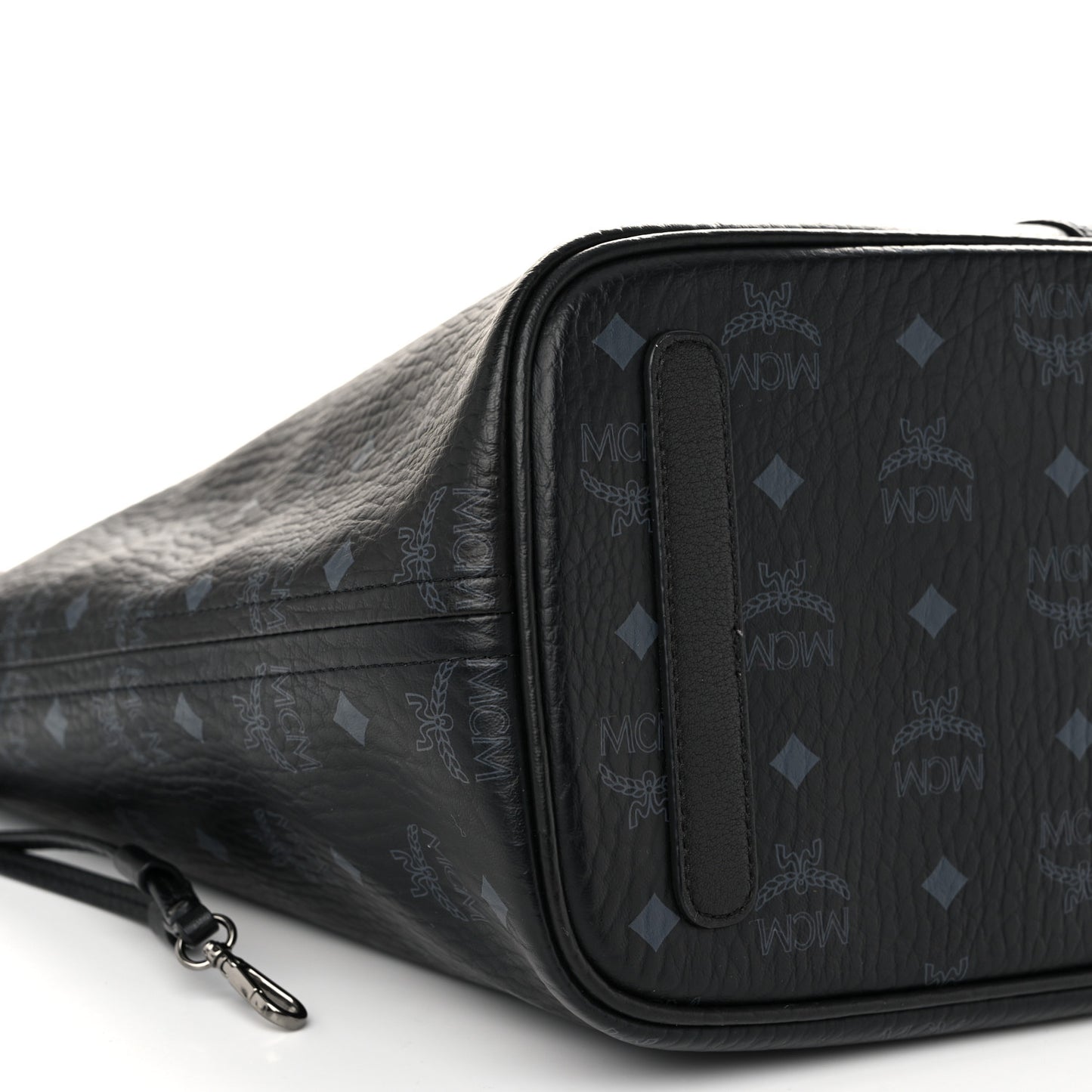 Grained Calfskin Visetos Medium Liz Reversible Shopper Tote Black