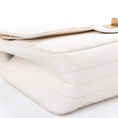 Chanel Aged Calfskin Chevron Quilted 2.55 Reissue 225 Flap White 7 of 12