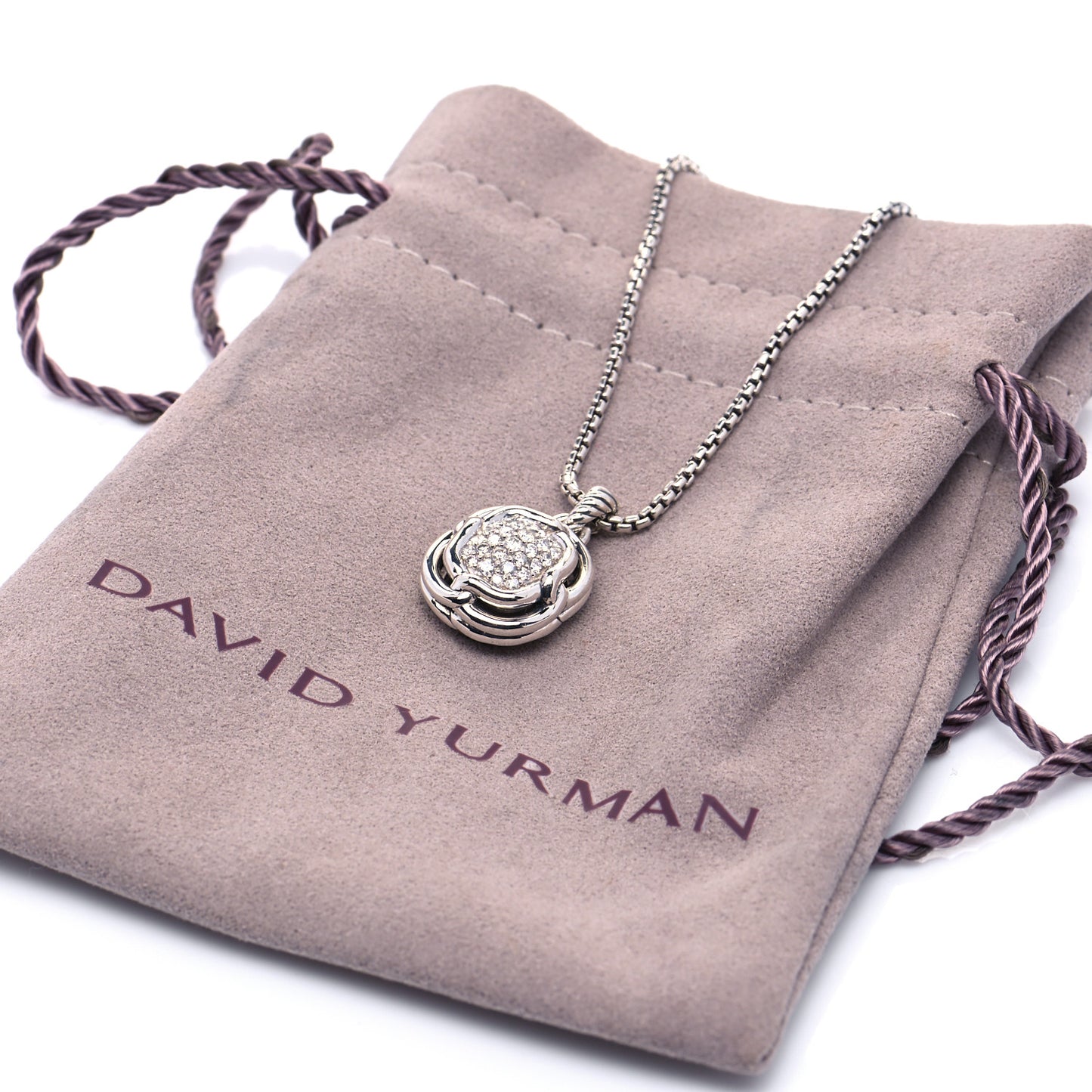 Sterling Silver Diamond 10mm Labyrinth Pendant Necklace