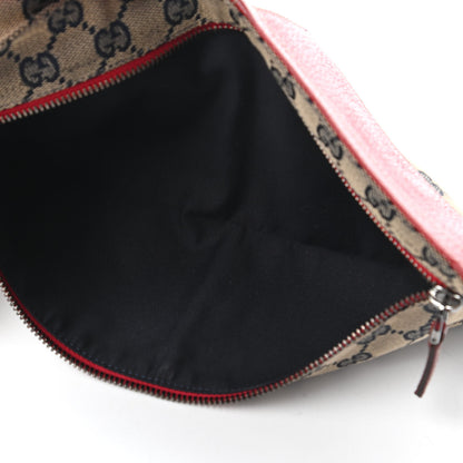 Gucci GG Monogram Web Double Pocket Belt Bag Navy Red 5 of 10