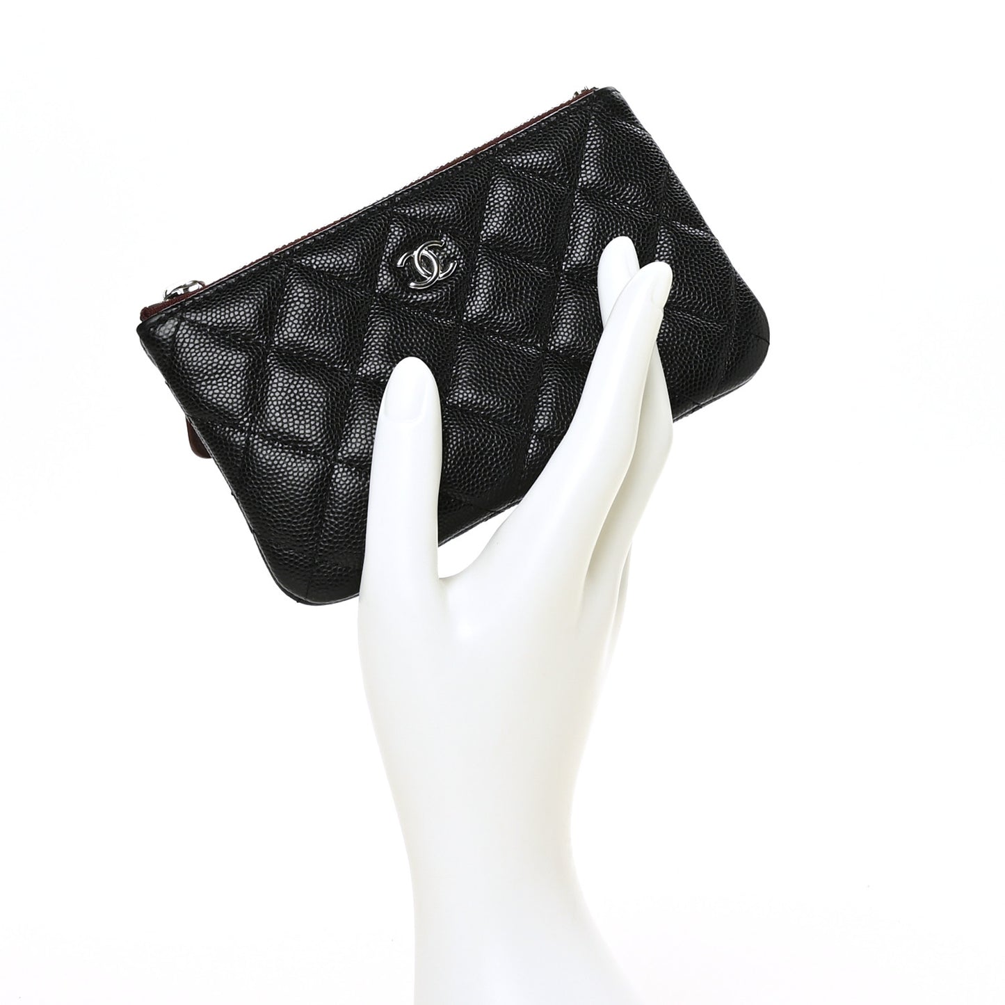 Caviar Quilted Small Cosmetic Case Black