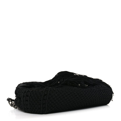 Saint Laurent Calfskin Crochet Baby Monogram Chain Satchel Black 4 of 10