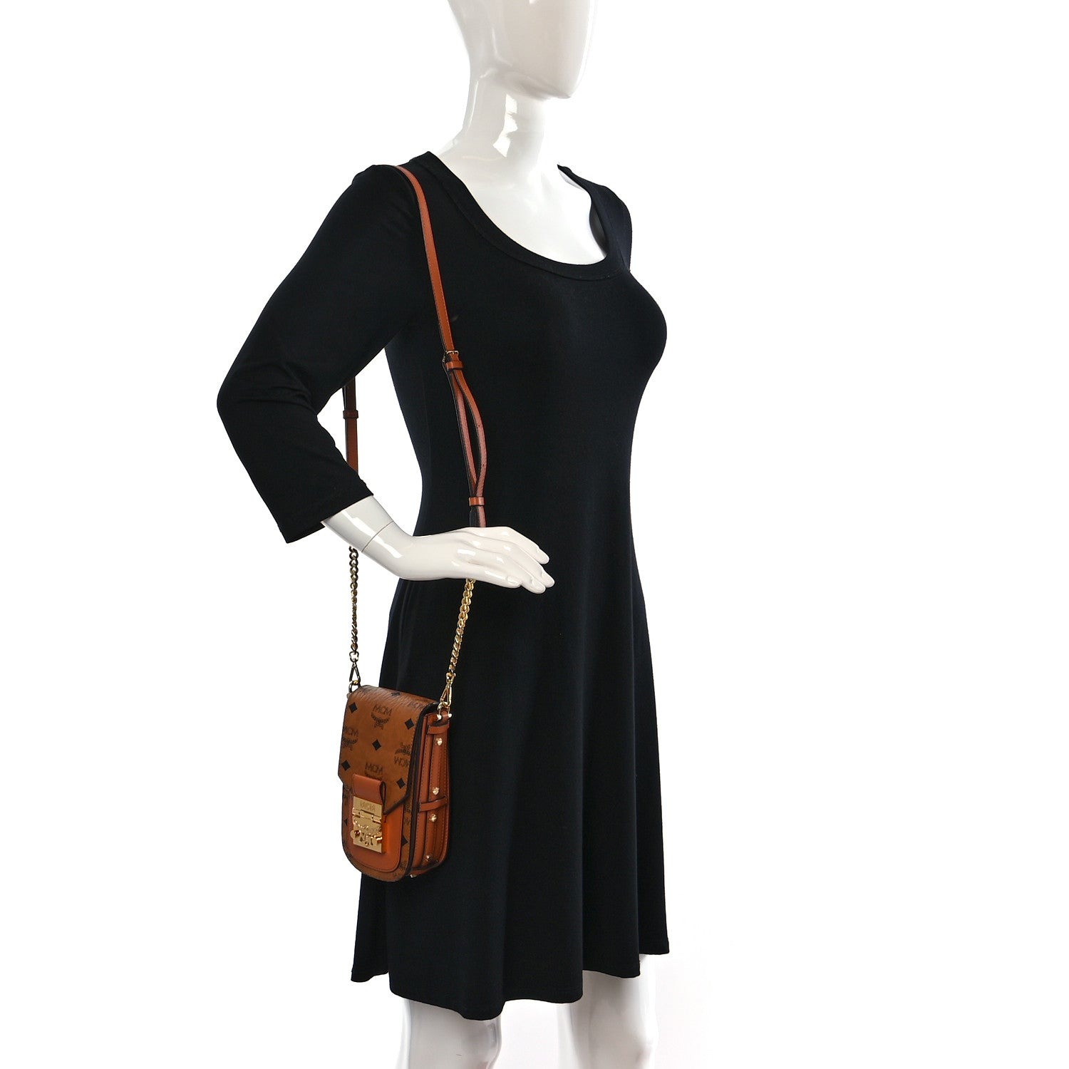 MCM Visetos Mini Patricia Crossbody Pouch Cognac 2 of 11