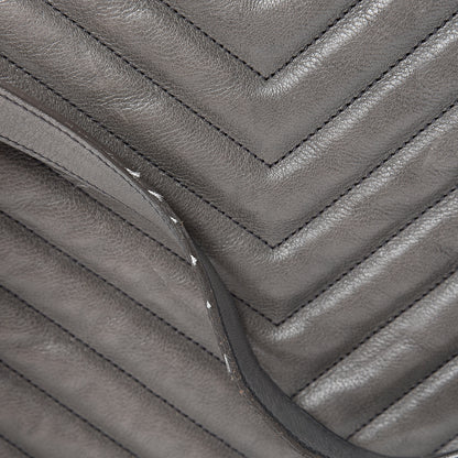 Saint Laurent Sheepskin Matelasse Chevron Large Monogram Shopping Bag Light Coal 16 of 21