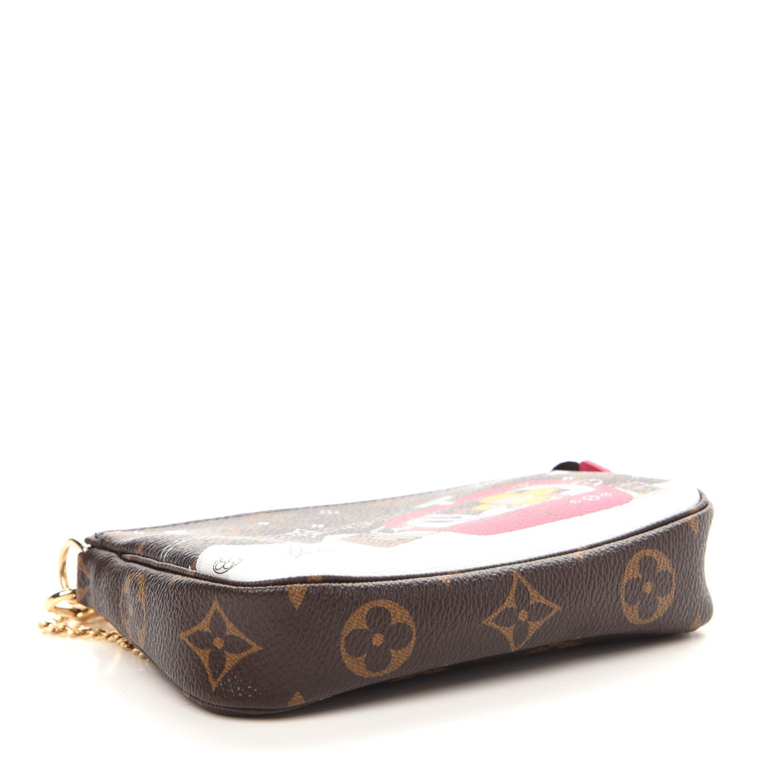 Louis Vuitton Monogram 2019 Christmas Animation Mini Courchevel Pochette Accessories Fuchsia 4 of 10