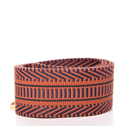 Hermes Toile Swift 50mm Sangle Cavale Shoulder Strap Bleu Indigo Terre Battue Black 2 of 6