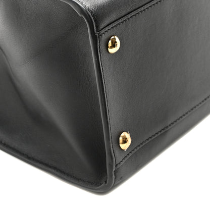 Fendi Vitello Seta Century Small Peekaboo X-Tote Black Brandy 9 of 10