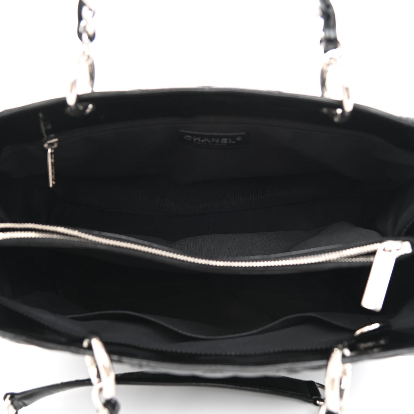 Patent Quilted Grand Shopping Tote GST Black
