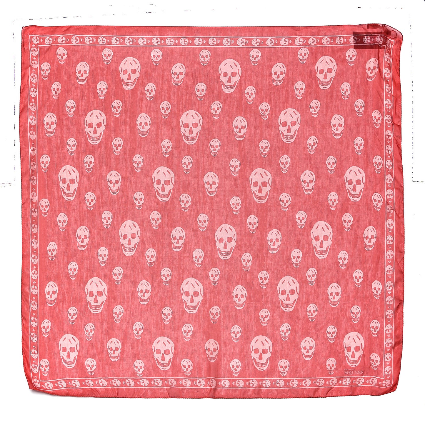 Silk Chiffon Skull Scarf Red Ivory