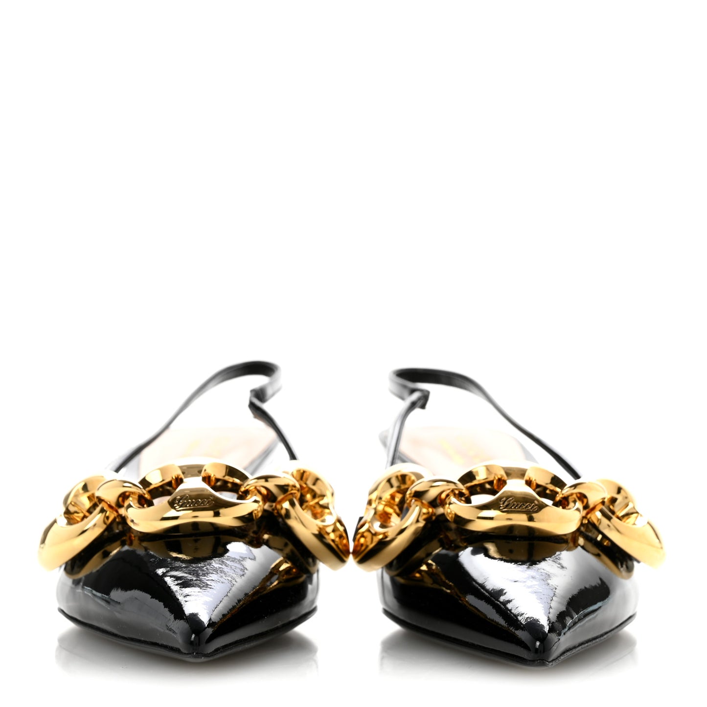 Vernice Crystal Nappa Charlotte Marina Slingback Pumps 37 Black