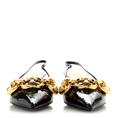 Gucci Vernice Crystal Nappa Charlotte Marina Slingback Pumps 37 Black 2 of 11