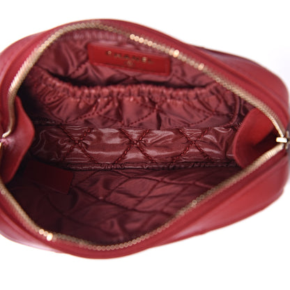 Chanel Caviar Quilted Small Curvy Pouch Cosmetic Case Dark Red 5 of 10