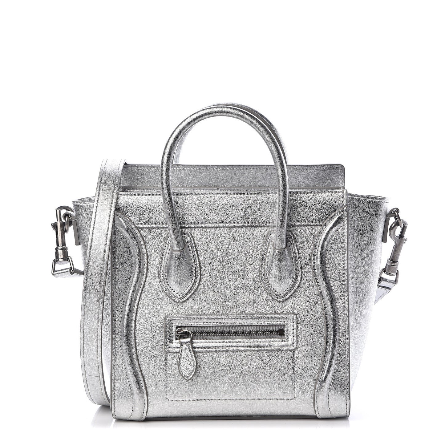 Laminated Lambskin Nano Luggage Silver