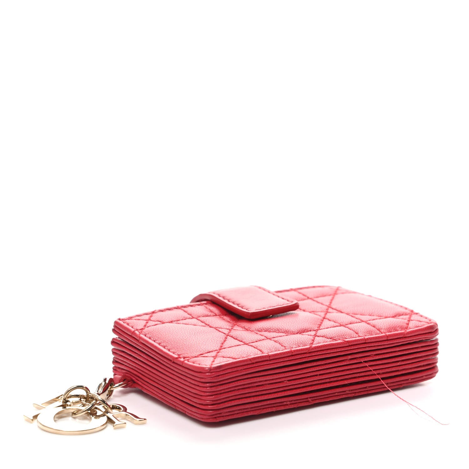 Christian Dior Lambskin Cannage Lady Dior 5-Gusset Card Holder Red 4 of 10