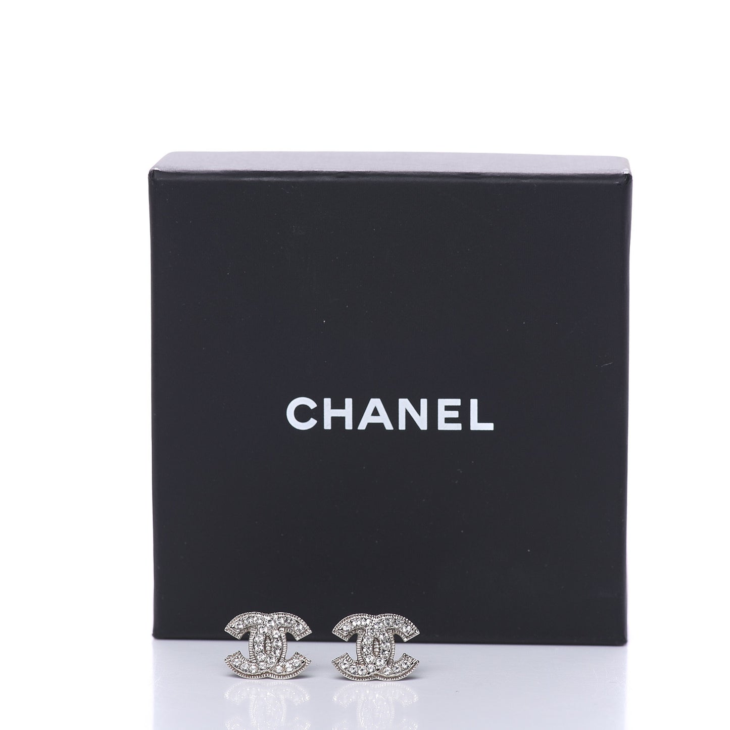 Crystal Mini CC Earrings Silver