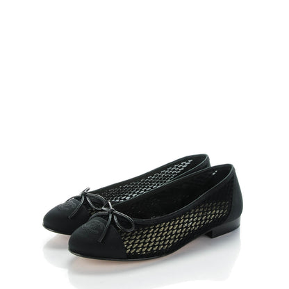 Chanel Knit Ballerina Flats 36.5 Black 3 of 7