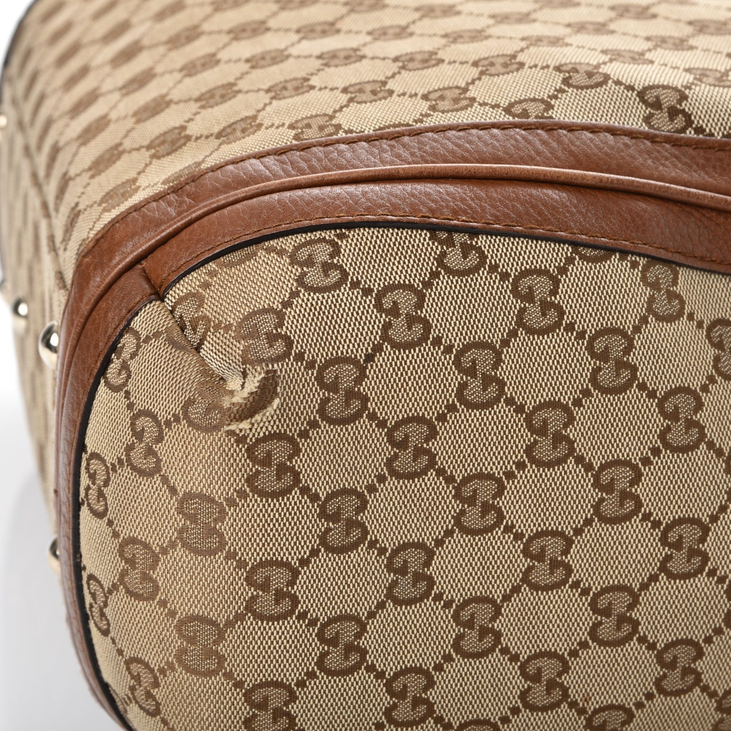 Gucci Monogram Cellarius Calfskin Large Bella Hobo Beige Ebony Cuir 14 of 16