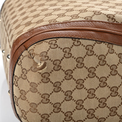 Gucci Monogram Cellarius Calfskin Large Bella Hobo Beige Ebony Cuir 14 of 16