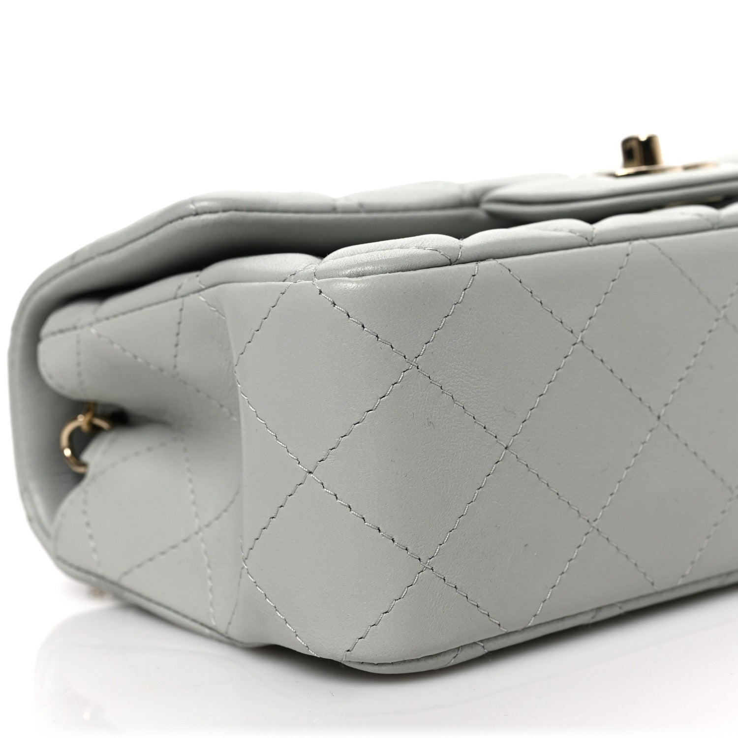Chanel Lambskin Quilted Mini Rectangular Flap Grey 8 of 9