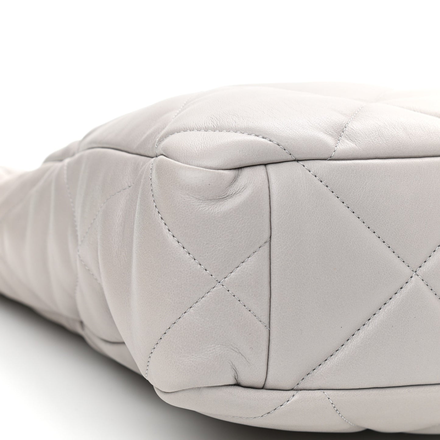 Lambskin Quilted Chanel 19 Shopping Bag Grey