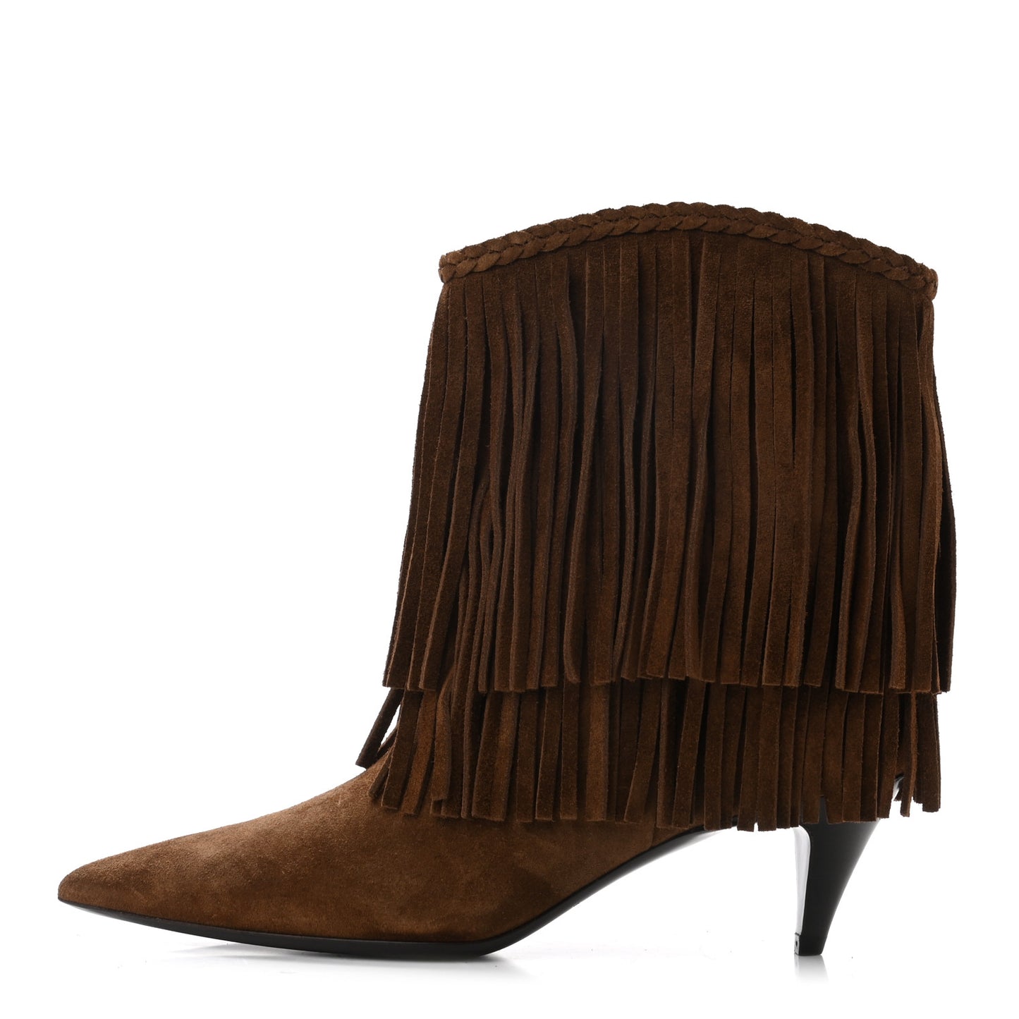 Suede Fringe Charlotte Ankle Boots 39 Tan