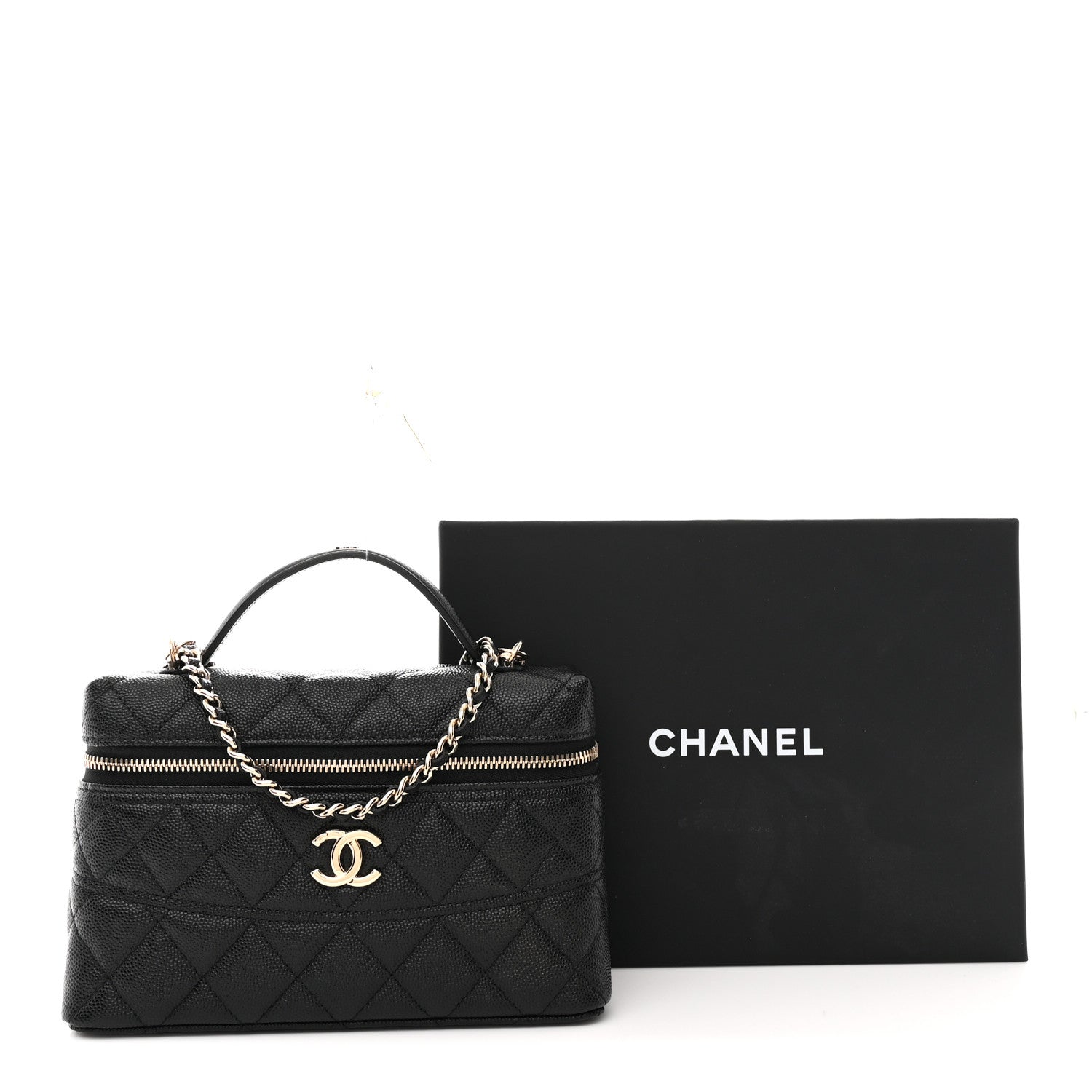 Chanel Caviar Quilted Trendy Handle Slim Vanity Black 11 of 11