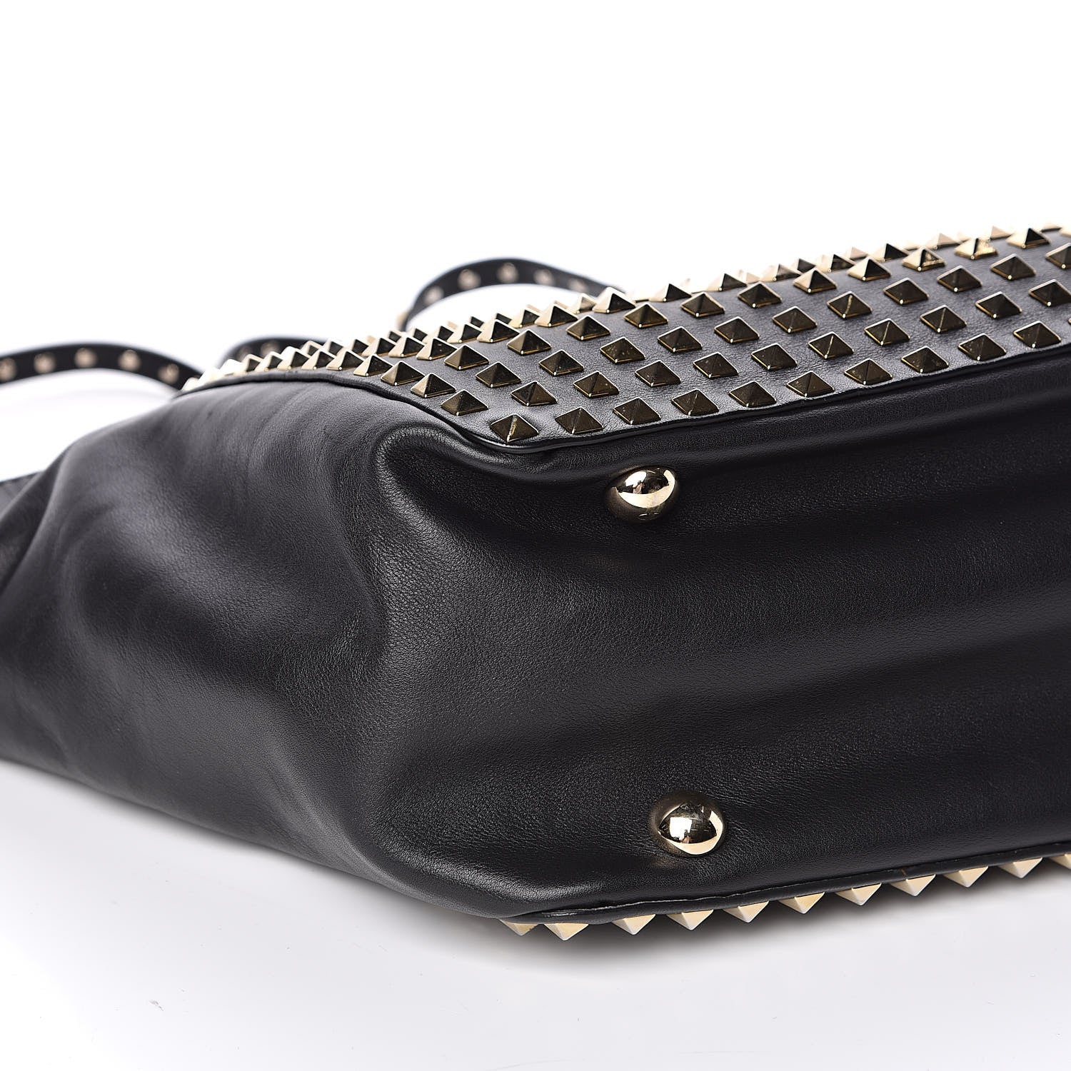 Valentino Garavani Vitello Medium Rockstud All Over Tote Black 9 of 11