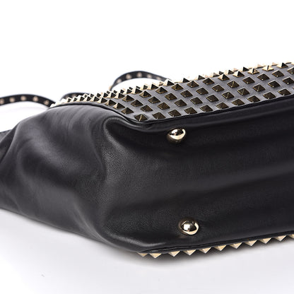 Valentino Garavani Vitello Medium Rockstud All Over Tote Black 9 of 11