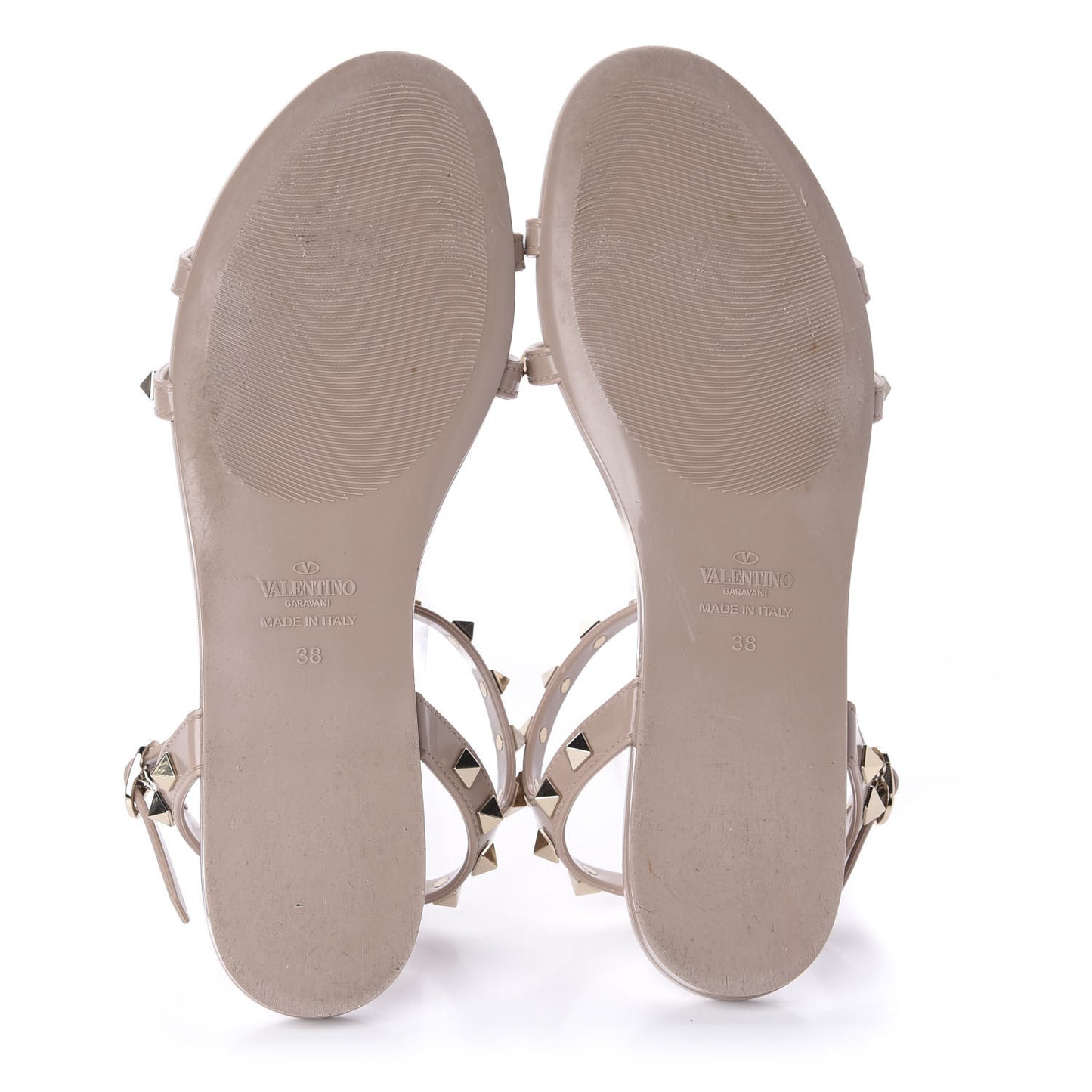 PVC Jelly Rockstud Caged Sandals 38 Poudre