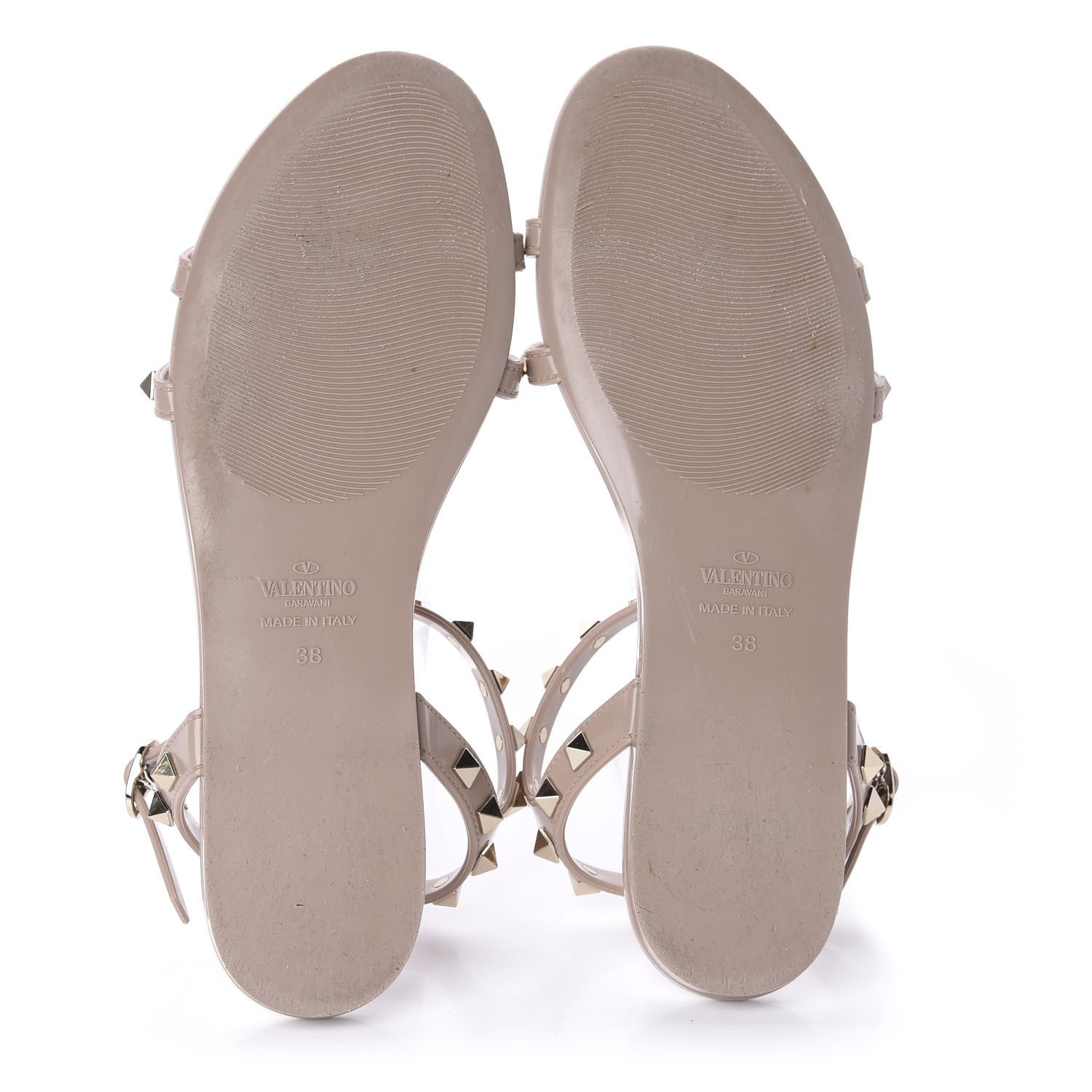 Valentino Garavani PVC Jelly Rockstud Caged Sandals 38 Poudre 5 of 8