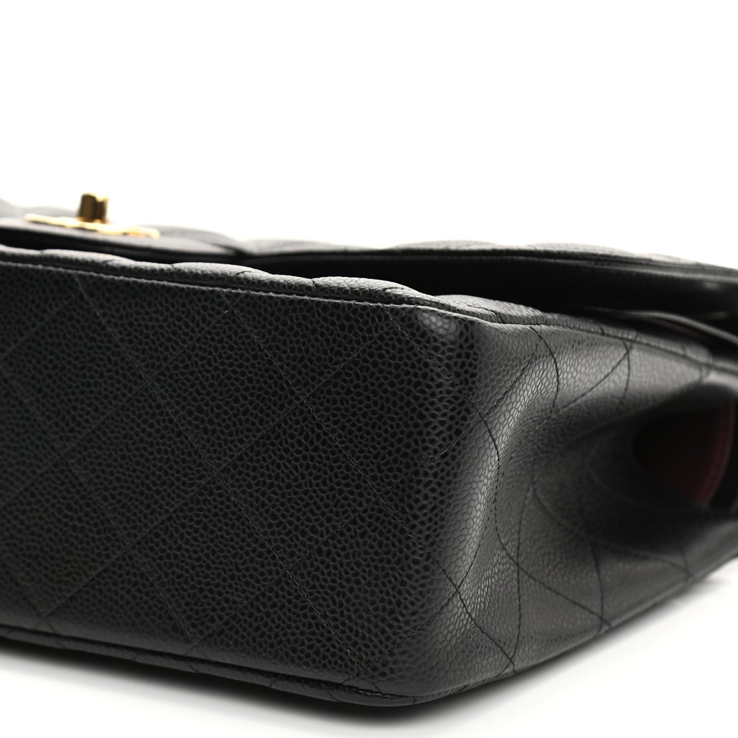 Caviar Quilted Jumbo Double Flap Black