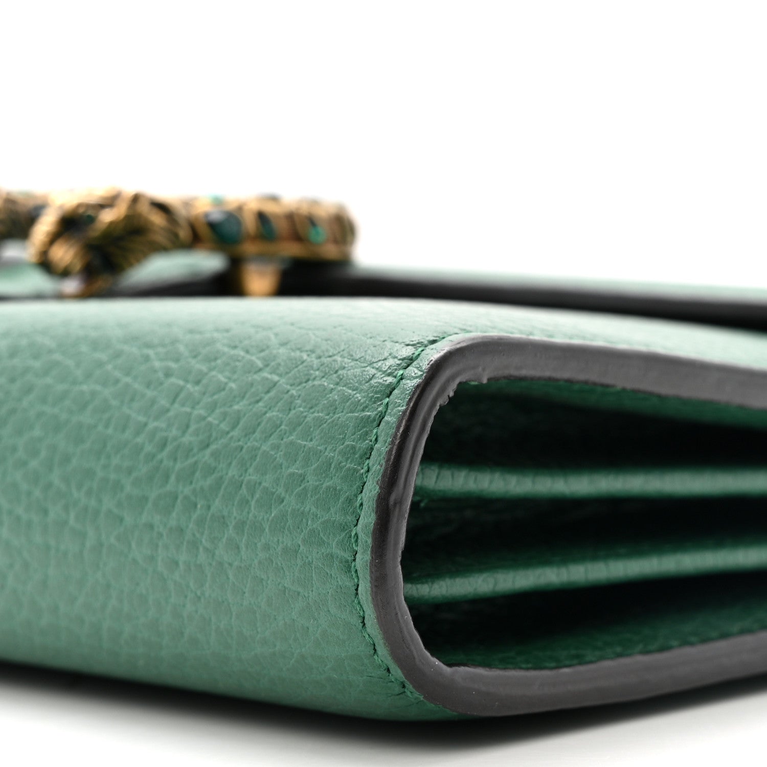 Gucci Calfskin Mini Dionysus Chain Wallet Emerald 11 of 13