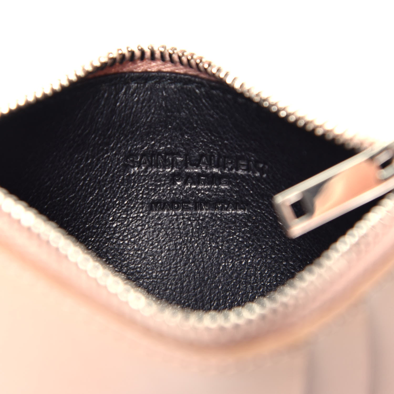 Saint Laurent Calfskin 5 Fragments Zip Pouch Card Holder Nude 6 of 7