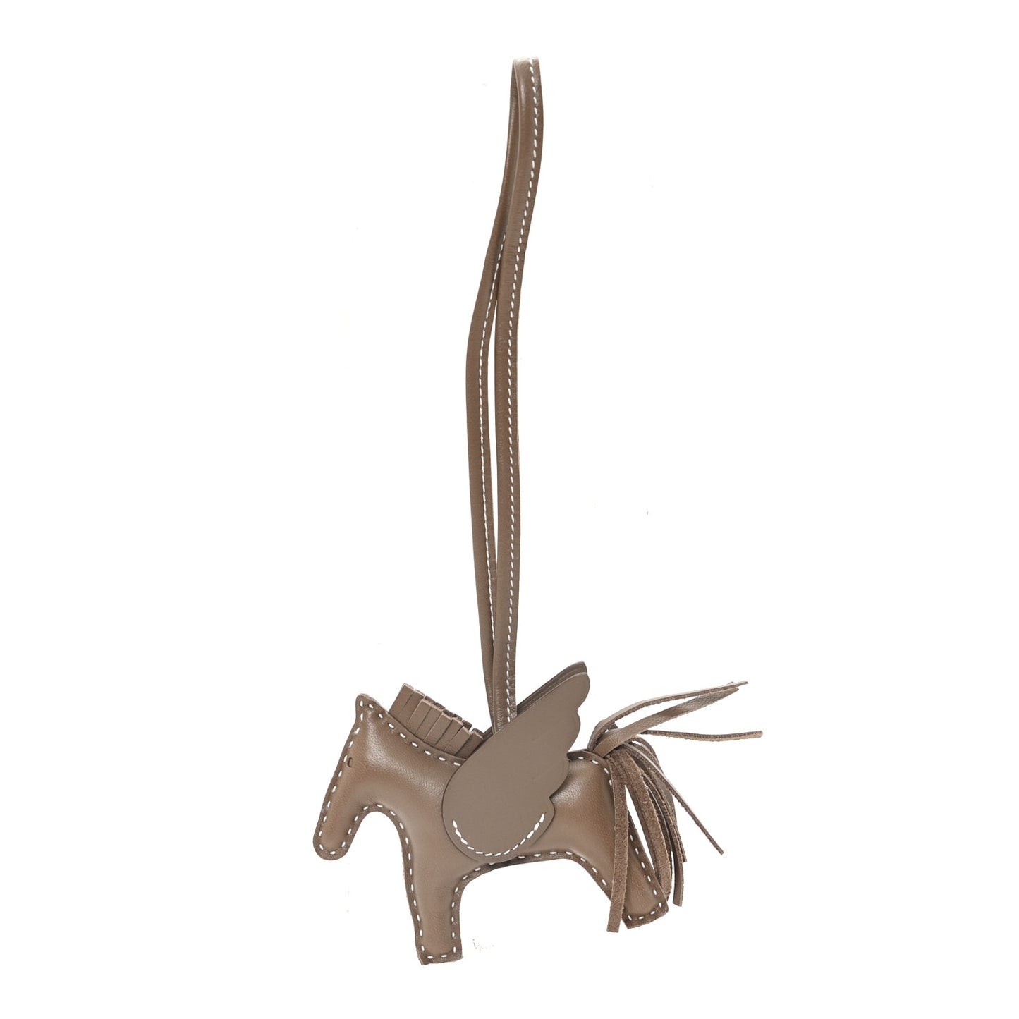 Milo Lambskin Grigri Rodeo Pegase Horse Bag Charm PM Etoupe
