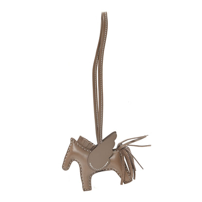 Hermes Milo Lambskin Grigri Rodeo Pegase Horse Bag Charm PM Etoupe 1 of 5