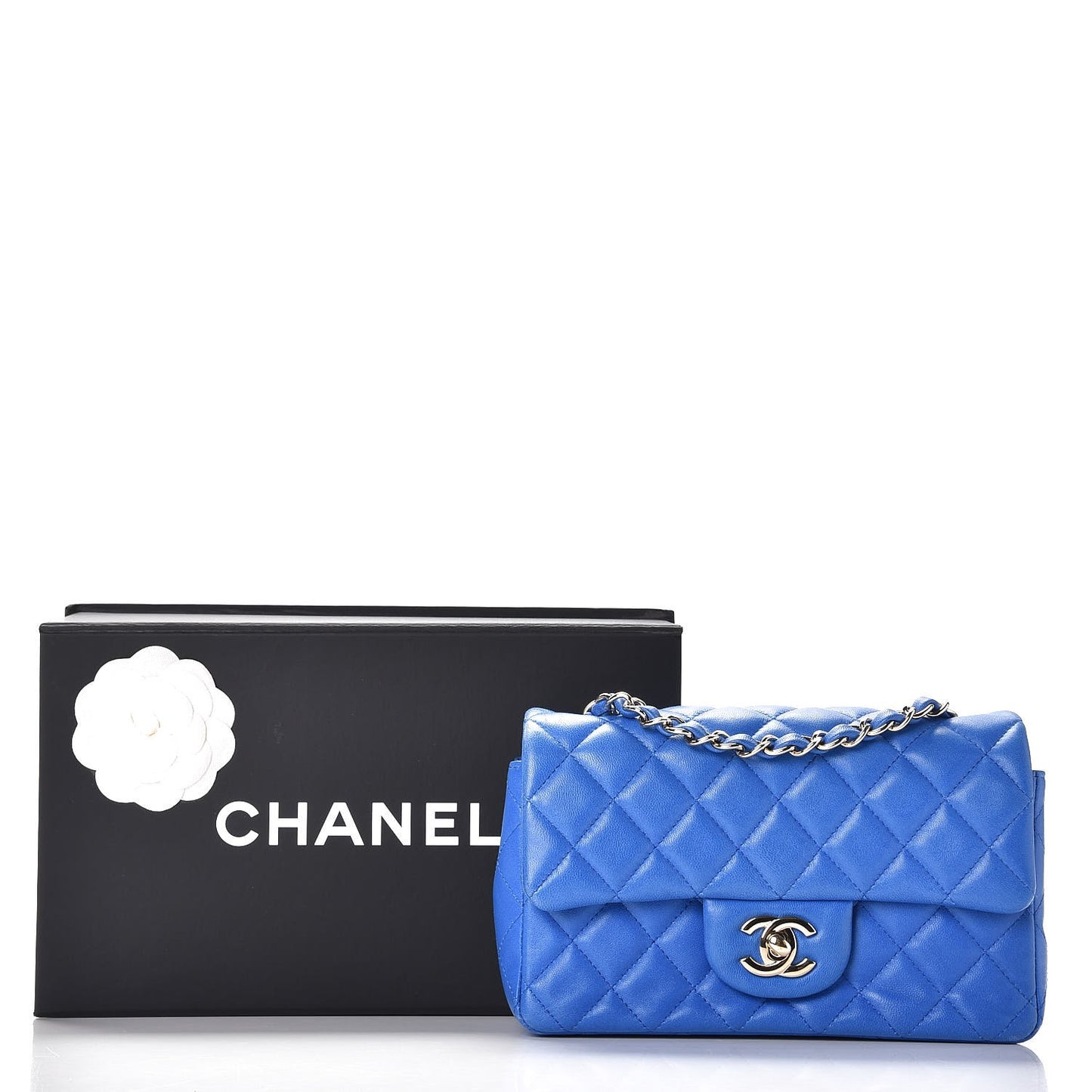 Lambskin Quilted Mini Rectangular Flap Royal Blue