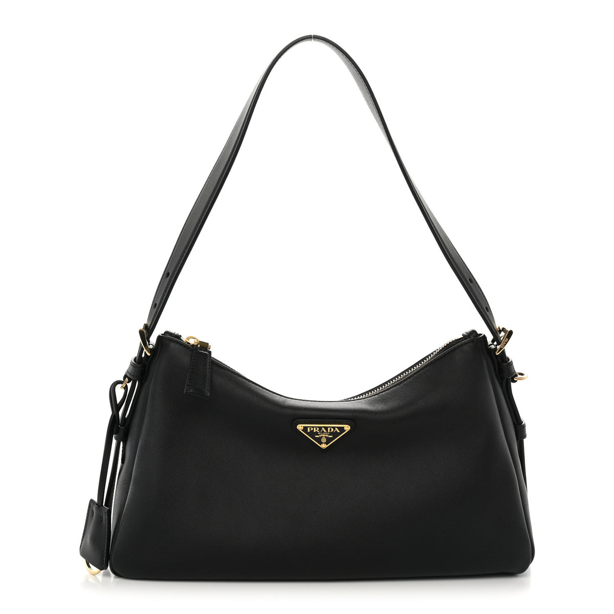Soft Calfskin Medium Aimee Shoulder Bag Black