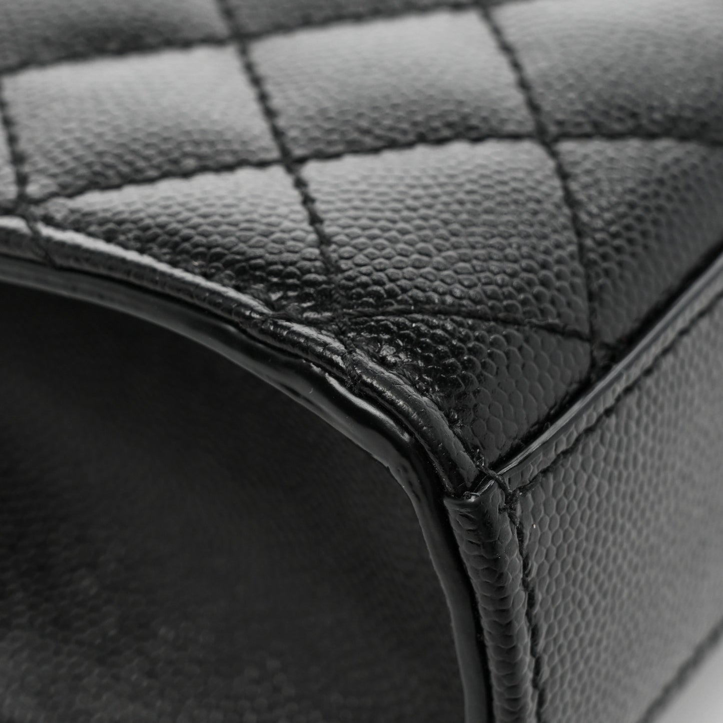 Grain De Poudre Textured Mixed Matelasse Triquilt Small Monogram Satchel Black