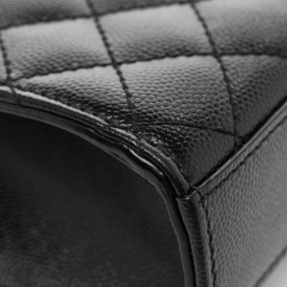 Saint Laurent Grain De Poudre Textured Mixed Matelasse Triquilt Small Monogram Satchel Black 13 of 13