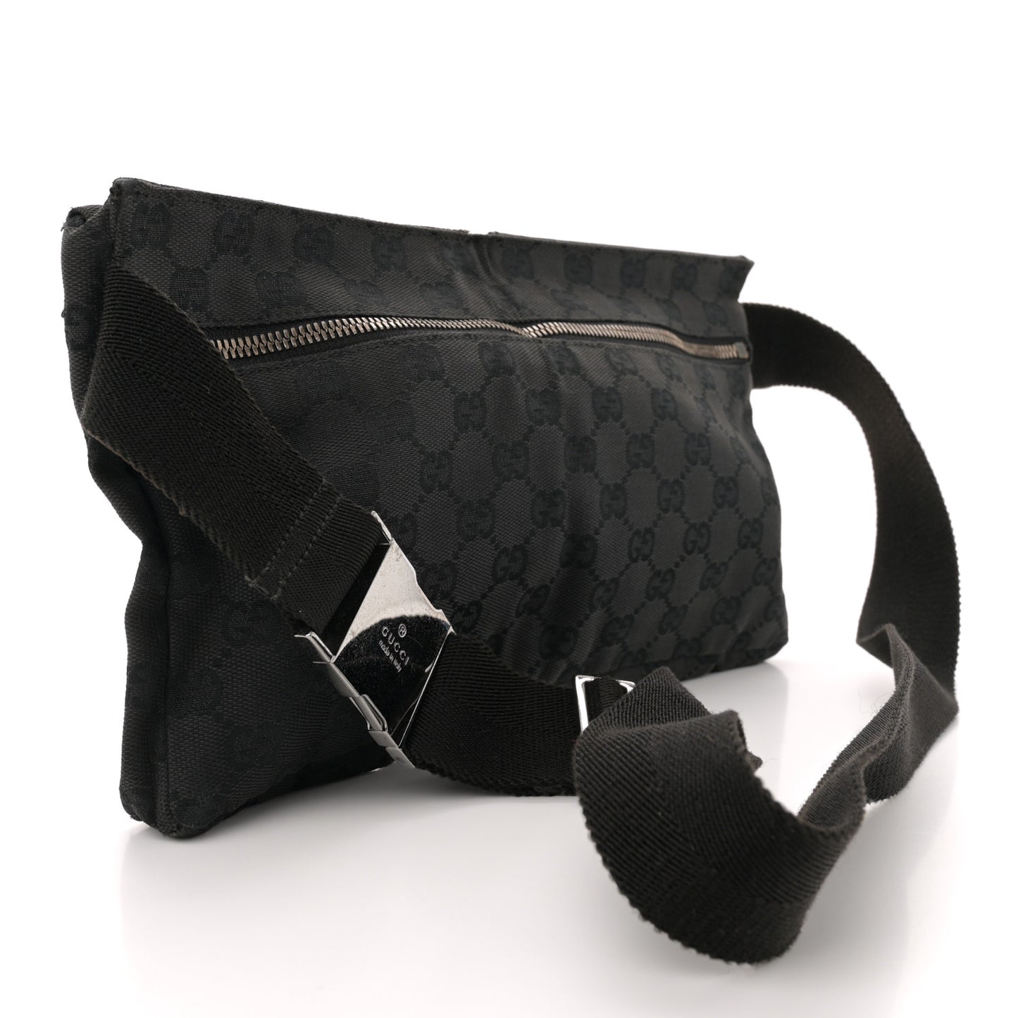 GG Monogram Double Pocket Belt Bag Black