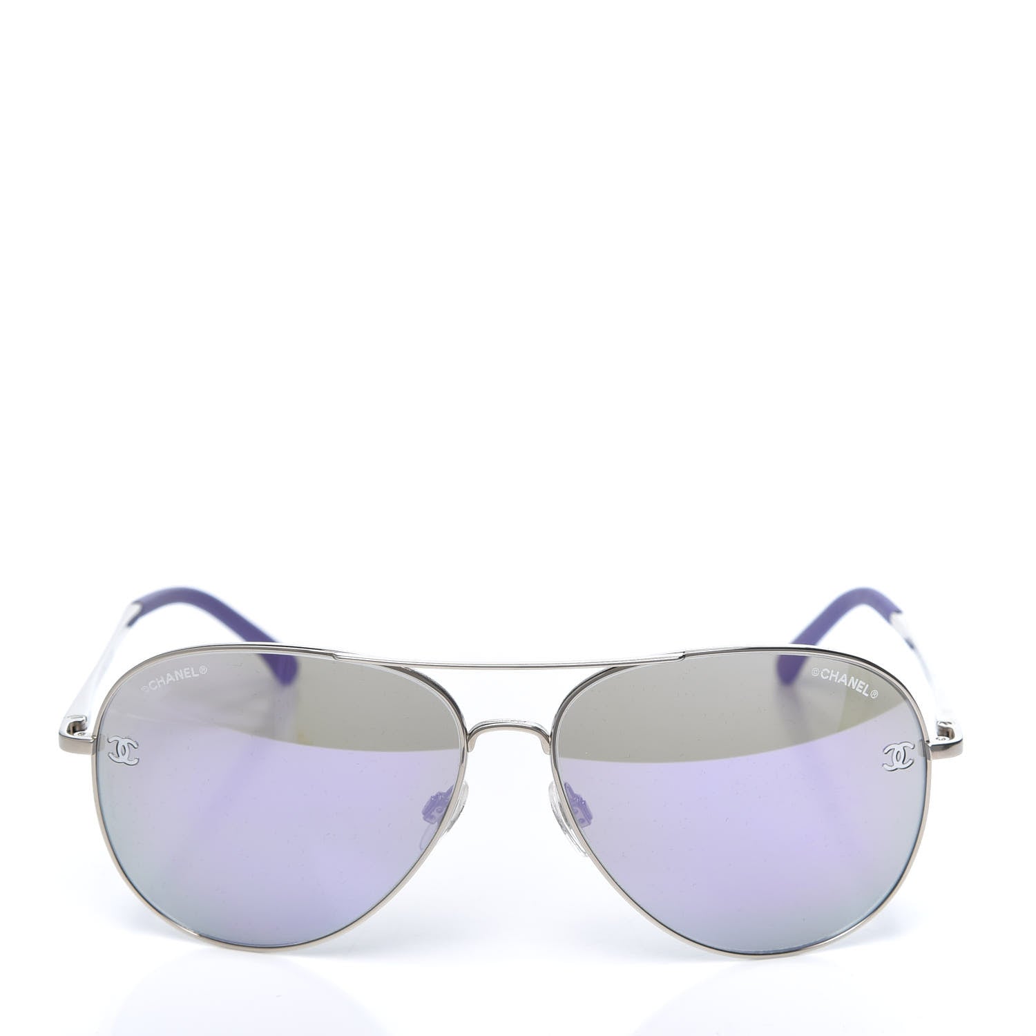 Chanel Polarized CC Aviator Sunglasses 4189-T-Q Purple 2 of 10