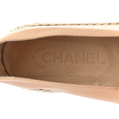 Chanel Lambskin CC Espadrilles 39 Beige Black 7 of 10