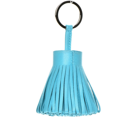Hermes Lambskin Carmen Tassel Key Holder Bleu Azteque 3 of 7