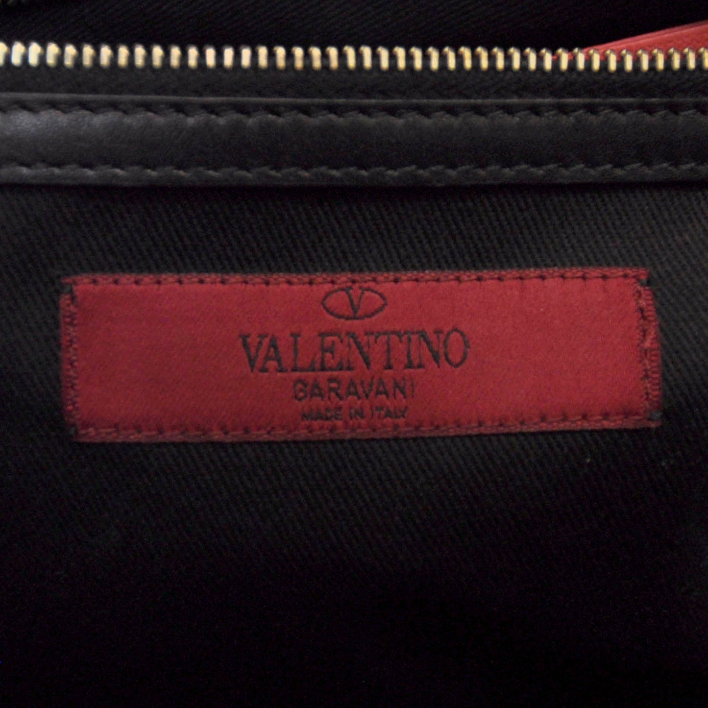 Vitello Rockstud Double Handle Tote Black
