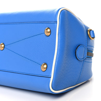 Gucci X ADIDAS Textured Dollar Calfskin Web Trefoil Logo Embossed Mini Bowling Bag Blue 10 of 10
