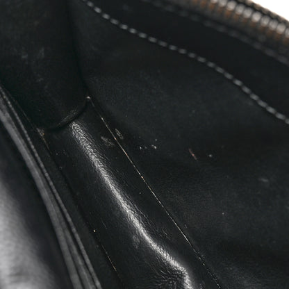 Saint Laurent Grain De Poudre Matelasse Chevron Monogram Monochrome Envelope Chain Wallet Black 12 of 20