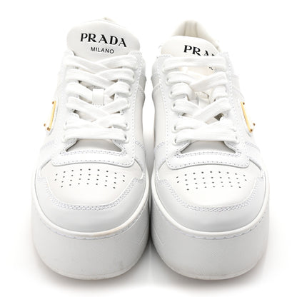 Prada Vitello Rois Triangle Womens Downtown Platform Low Top Sneakers 35.5 White 3 of 10