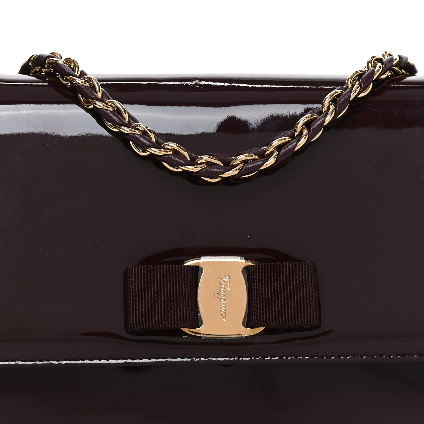 Patent Ginny Vara Bow Shoulder Bag Rouge Black
